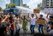 NEET આંદોલનમાં Gen Zનો અનોખો અંદાજ, વોટર કેનન વચ્ચે પણ જોવા મળ્યો ‘રેઈન ડાન્સ’ મૂડ